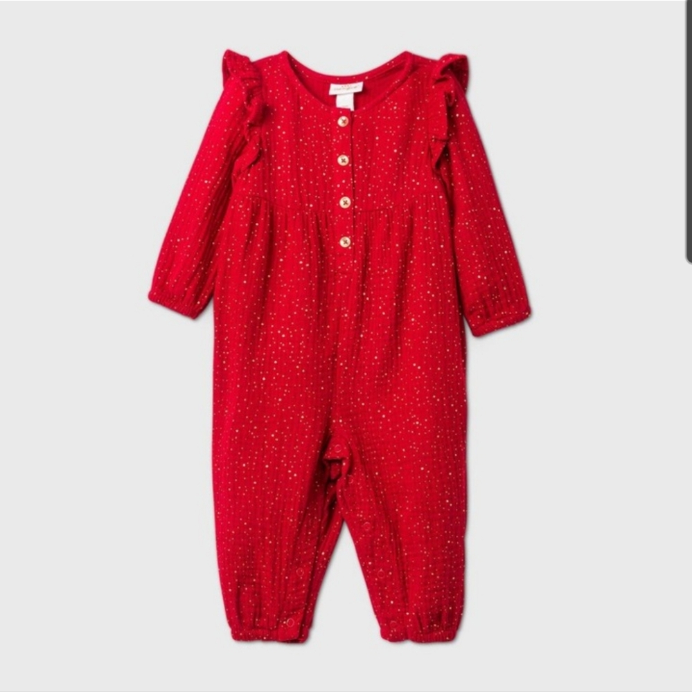 Cat & Jack holiday romper- 12 months wore once